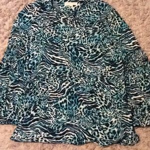 Michael Kors blue cheeta print blouse